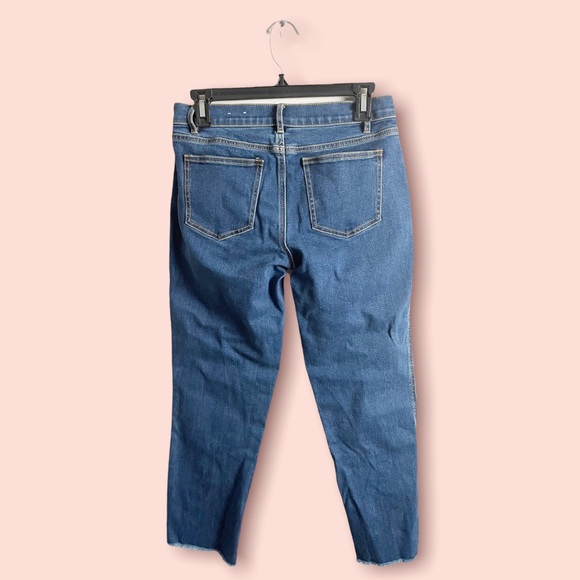 J. McLaughlin Teagan Crop Jean Raw Hem Distressed Size 0 Blue - Picture 3 of 5